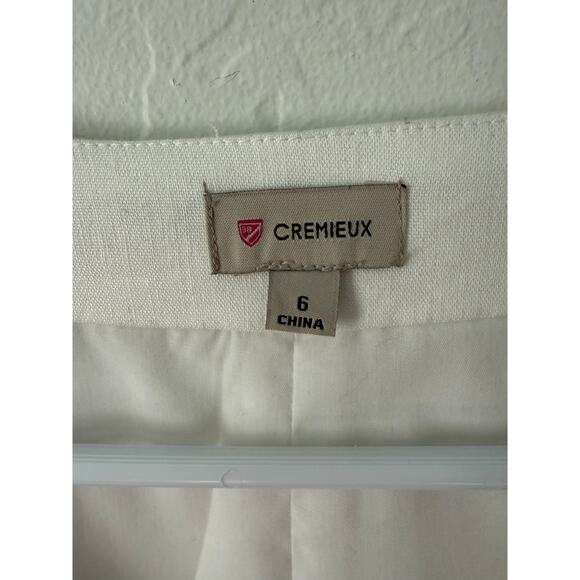 Cremieux White Button Down Short Sleeve Waist Tie Midi Linen Dress Size 6 - Picture 4 of 6